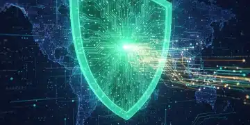 Digital shield protecting a secure network, illustrating Zero Trust Architecture benefits